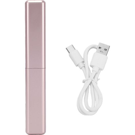 Mini peigne lisseur pour frange, brosse lissante à chaud, rechargeable sans fil, or rose (1/5)