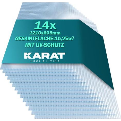 x 14 Panneaux alvéolaires pour Serre de jardin 60,5 x 121 cm Ep = 16 mm, Surface : 10.25 M²