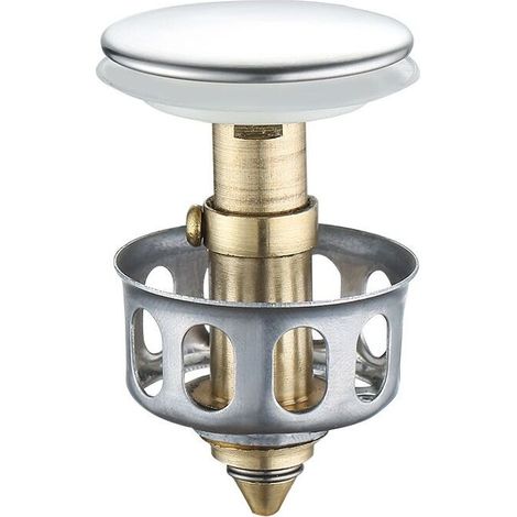 Lot de 2 filtres universels pour lavabo, noyau rebond en acier inoxydable, 35 mm – DELKEVIC
