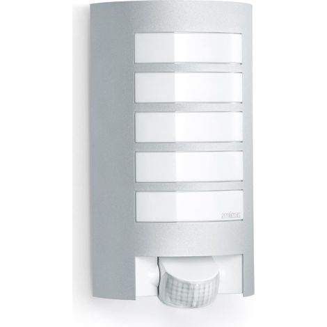Luminaire extérieur L 12 S avec détecteur de mouvement - Applique murale avec capteur de présence 60 W - Lampe extérieure portée de 10 m, couleur argent Métallique (1/5)