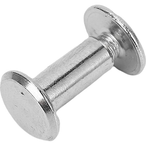 Lot de 50 paires de rivets et vis M3.5 en acier inoxydable à tête plate ronde pour la maroquinerie et la confection de vêtements (4,5 x 10 x 9 mm). (1/5)