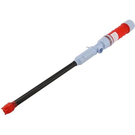 1 pompe à siphon électrique, 58 cm, pour carburant et eau, pompe à piles, rouge, usage garage et jardin