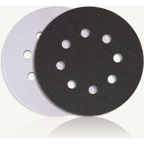 Lot de 2 Coussinets de ponçage enÉponge douce à 8 trous pour Ponceuse, Résistant aux chocs et à la réduction du bruit de Protection (125 mm) (1/5)