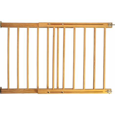 Treppenschutzgitter - 72 bis 122 cm - Braun - Verstellbar - Aus Holz - Für Kinder und Tiere