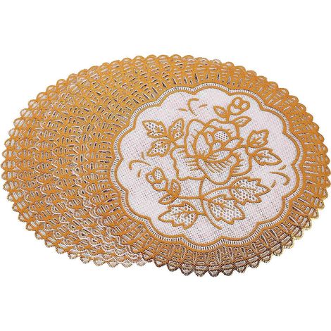 Set mit 6 exquisiten goldenen Untersetzern mit Blumenmuster (1/5)
