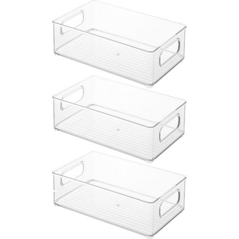 Bac De Rangement - Plastique Transparent - 25,7 X 15 X 7,5 Cm - Pour Salle De Bain Coiffeuse Et Etagere - 1 Pièce (1/5)