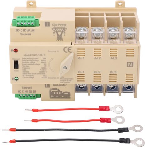 Commutateur automatique de transfert de puissance 4P 100A, contact argenté, sélecteur électrique 220V (1/5)