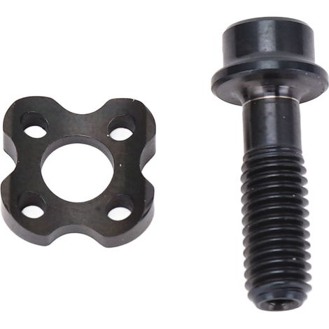 Kit de rondelles et vis de vélo en alliage de titane noir, design demi-lune, pour dérailleur avant. Vis et joint de fixation inclus. (1/5)