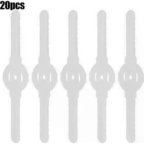 Lot de 20 lames de coupe en plastique pour débroussailleuses et coupe-bordures électriques sans fil, 139 mm, pour tondeuses à gazon et coupe-bordures sans fil