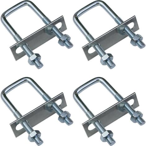 Boulons en U, U Bolts M8, Carré U Boulons, 4 Pièces Boulons de Serrage, Convient pour un Usage Industriel et Marin, Convient pour la Fixation de Tuyaux ou de Raccords Mécaniques, M8, 40 mm x 100 mm (1/5)