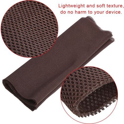 Housse de protection anti-poussière en tissu marron pour haut-parleur stéréo (1,4 m x 0,5 m). (1/5)