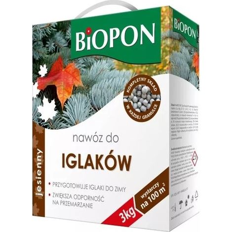 Fertilizante de otoño para coníferas, gránulos, caja con asa, 3 kg - BR BIO-1081