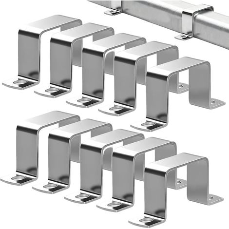Set di 10 fascette stringitubo, 20x20 mm  Fascette stringitubo in acciaio inox 304 per porte, finestre, tubi quadrati e ringhiere (1/5)