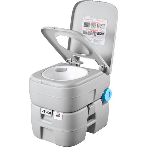 VEVOR Toilette da Campeggio Portatile con Scarico Toilette Portatile con Serbatoio di Scarico Rimovibile Capienza ca. 30 L, WC per Casa Camper Barca Escursionismo da Viaggio Serbatoio d'Acqua 19 L (1/5)