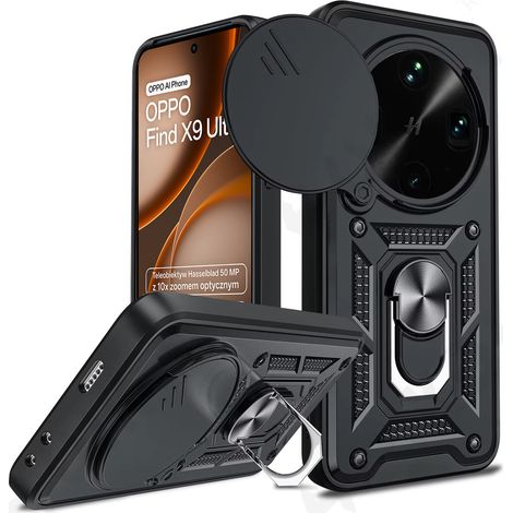 Funda protectora para Oppo Find X9 Ultra, CamShield Slide, negra. (1/5)