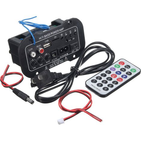 Amplificateur numérique 5 pouces pour voiture, amplificateur Bluetooth, amplificateur de basses HiFi, télécommande stéréo USB/carte TF, accessoires pour voiture et maison (1/5)