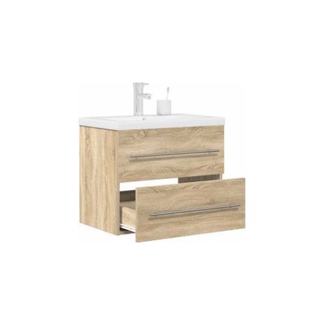 Ensemble de meubles de salle de bain 2 pcs chêne sonoma