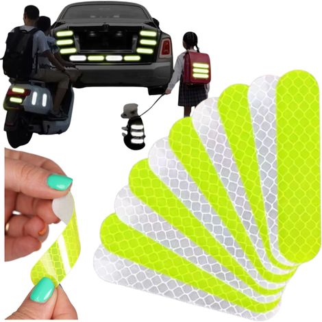 Lot de 10 autocollants réfléchissants de signalisation pour vélos et casques (1/5)