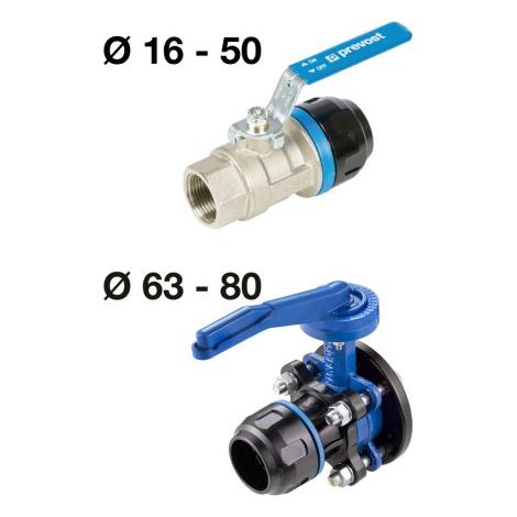 Vanne d'arrêt Aluminium PREVOST, filetage G 1/2, dia. 20mm ( Prix pour 1 )