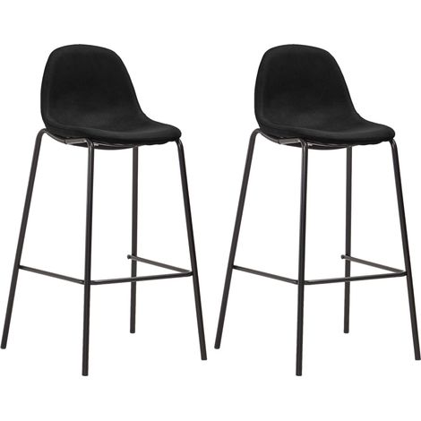 Barhocker 2 Stk. Schwarz Stoff