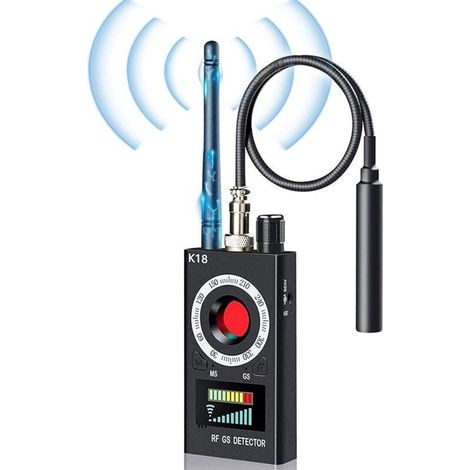 Détecteur Anti Camera Espion,K18 Détecteur de Mini Camera Espion sans Fil, Detecteur Micro Espion, GSM Finder Radio Scanner Alarme De Signal sans Fil