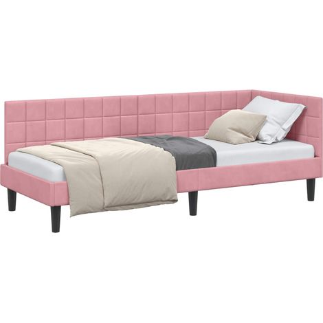 Maison Exclusive - Cornice del letto ad angolo Rosa 80 cm x 200 cm Velluto