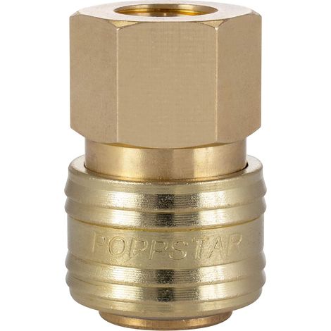Poppstar Schnellkupplung für Druckluft DN 7,2 mit 1/4-Zoll-Innengewinde für Druckluftanschluss (1/5)