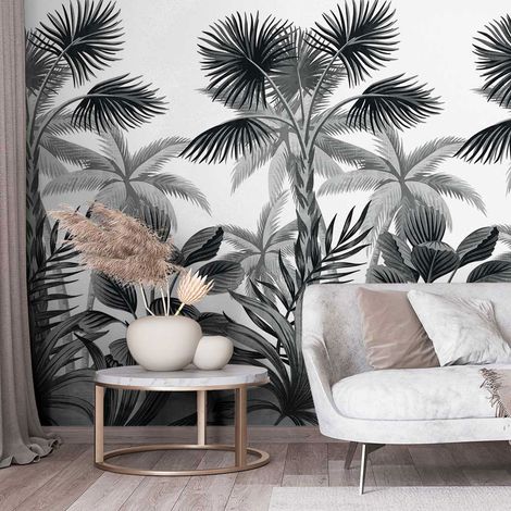 Papier peint palmae noir et blanc 159x280cm (1/4)