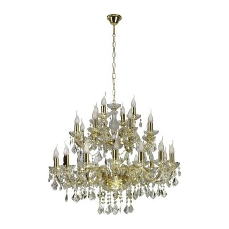 Lampadario Candellux Maria oro cristallo classico 28xE14