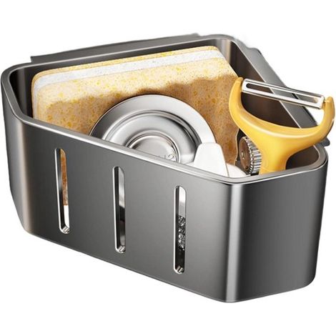 Escurridor de cocina - Organizador de fregadero - Organización de cocina - Diseño que ahorra espacio - 16,9 x 13,5 cm - Multicolor (1/5)
