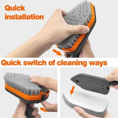 Outil De Nettoyage Pour Douche - Brosse Et Eponges En Microfibre - Pour Baignoires Et Salle De Bain - Lot De 6 Pièces (1/5)
