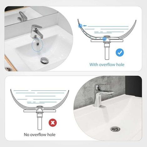 Bonde de Lavabo Universel Bonde Lavabo Filtre De Vidange Bonde Sans Trop Plein Bonde Vasque a Poser Chromé Sans Trop Plein Lavabo Salle de Bain (1/3)