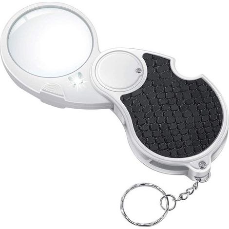 Lupa de luz,estuche de transporte 5x,pequeña lupa iluminada,lupa iluminada manualmente,zapatillas con un diámetro de 45 mm (1/5)