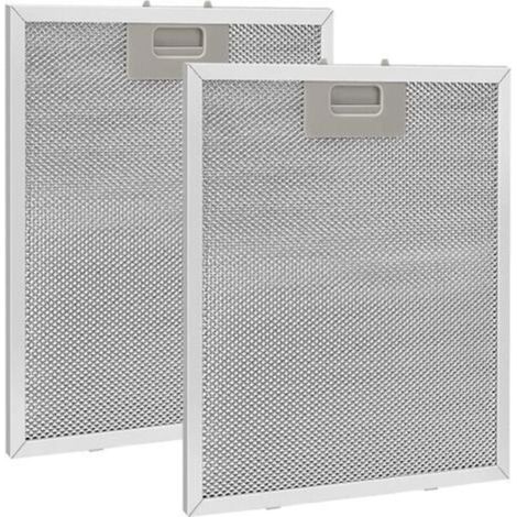 Filtro de grasa metálico de 2 piezas para campanas extractoras, 320 x 260 mm, accesorio de filtro de malla para campana extractora – Plateado