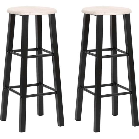 vidaXL Taburetes de cocina 2 unidades MDF negros (1/5)