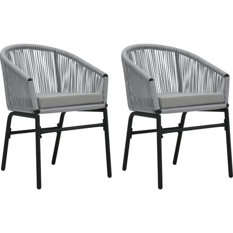 Gartenstühle 2 Stk. Anthrazit PE-Rattan