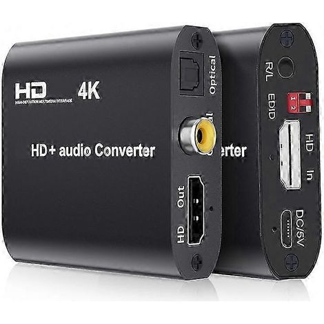 Convertisseur/répartiteur de sortie HDMI 4K avec sortie stéréo coaxiale, compatible avec les téléviseurs HD 4K 30 Hz (1/5)