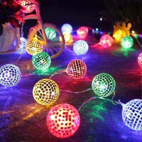 Guirlande lumineuse LED boule miroir USB 3 m, 20 pièces, pour décoration intérieure/extérieure, mariage, fête, Halloween (1/4)