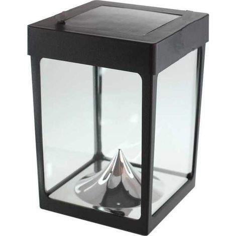 Mini Solar Photophore - Glaswände - Schwarz - Tischlampe - Solarenergie - 1 Glühbirne (1/3)