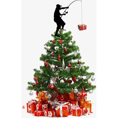 Ornement De Noël - Silhouette De Pêche - Décor Plat Pour Arbre De Noël - Usage Intérieur - Lot De 6 (1/5)