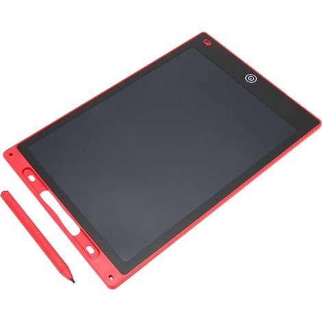12-Zoll-LCD-Schreibtablett für Kinder, druckempfindlicher Farbbildschirm, abwischbare Zeichenfläche mit Stifthalter, Rot