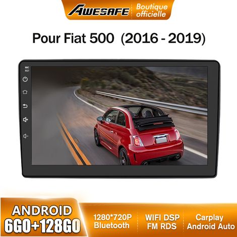 AWESAFE Autoradio Android 13 Pour Fiat 500 (2016-2019) 6Go+128Go 9'' écran Tactile Bluetooth Carplay Android Auto GPS WiFi Noir (1/5)