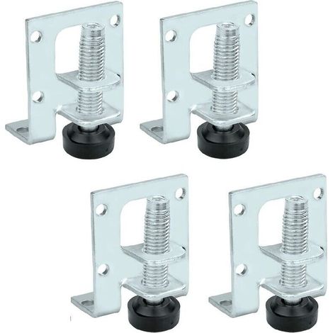 Patas de acero ajustables para muebles, 4 piezas, para nivelación - Altura regulable para mesas, sofás, armarios, bancos de trabajo, estanterías - Resistentes y estables - KZQ