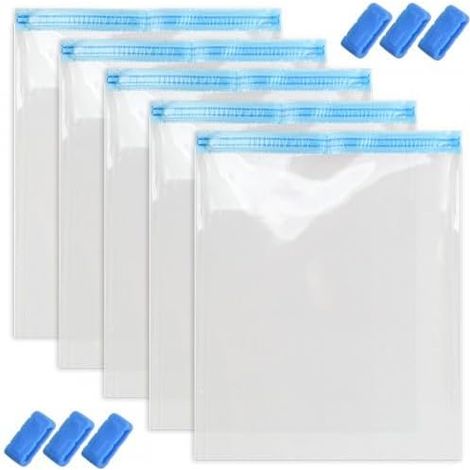 [MAI USATO] 6 pezzi 50  70 cm Sacchetti di compressione sottovuoto arrotolati a mano, Sacchetti di conservazione sottovuoto, Sacchetti di compressione da viaggio, Sacchetti di conservazione con cernie (1/5)