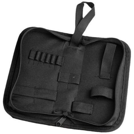 Sacoche à outils monobloc, résistante et imperméable, en toile Oxford, idéale pour électricien, menuisier, mécanicien ou pour la réparation de montres. Fermeture éclair, enrouleur, poches zippé (1/5)