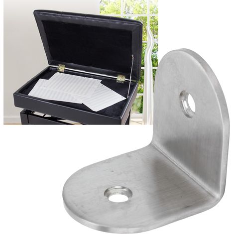 Escuadra esquinera en forma de L redondeada de acero inoxidable de 90 grados para estantes y muebles.