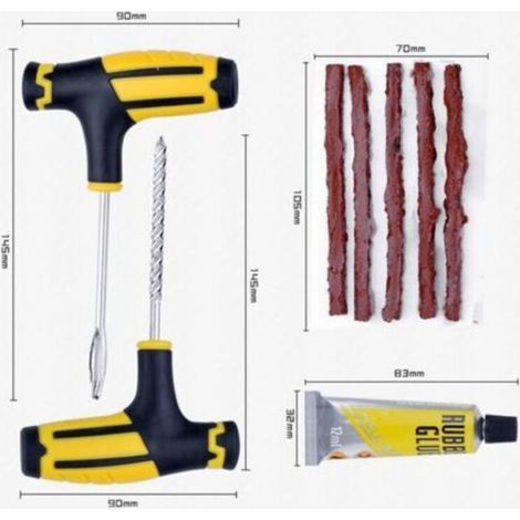 Outils de réparation de pneus de voiture, outils de réparation de pneus sous vide pour voiture, bouchons de réparation de pneus en T (1/5)