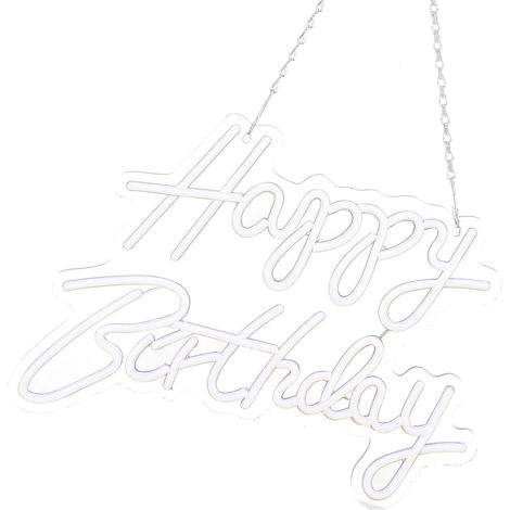 Lettre lumineuse LED « Joyeux anniversaire » en acrylique blanc chaud, décoration romantique néon pour fête ou bar. (1/5)