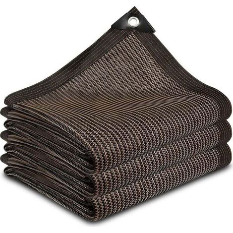 Filet D'ombrage 90% Tissu Pergola Extérieur Protection Solaire pour Terrasse Serre Poulailler Plantes Marron 4x6m (1/4)