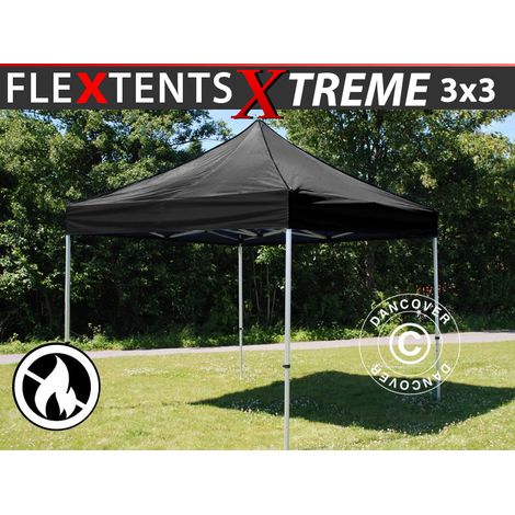 Pop up gazebo FleXtents Xtreme 50 3x3 m Black, Flame retardant